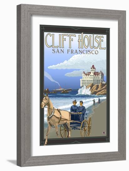 Cliff House, San Francisco, California-Lantern Press-Framed Art Print