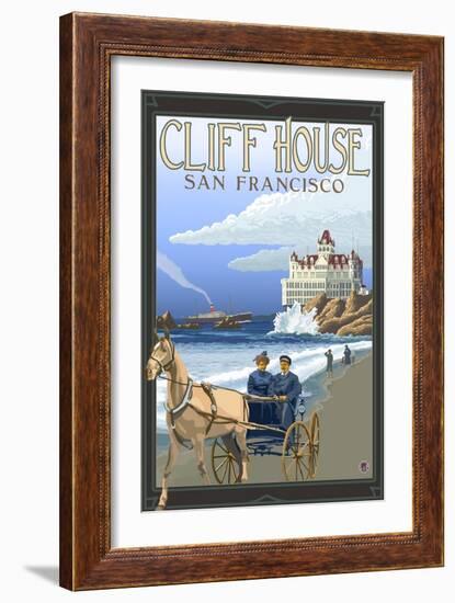 Cliff House, San Francisco, California-Lantern Press-Framed Art Print