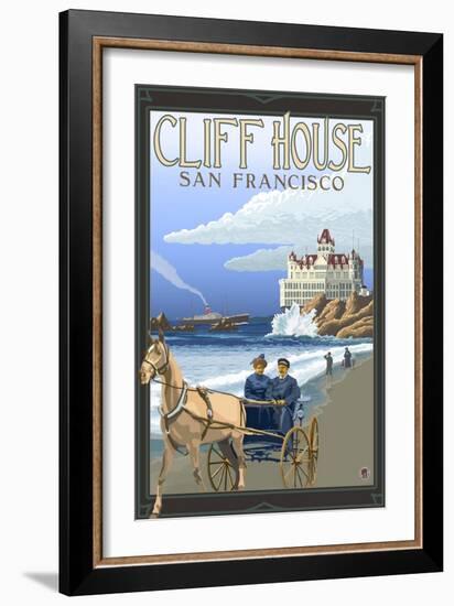 Cliff House, San Francisco, California-Lantern Press-Framed Art Print