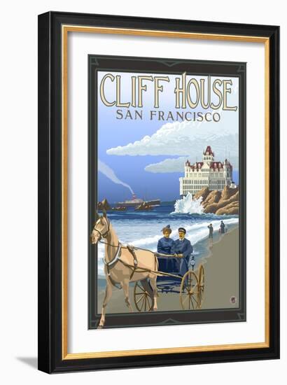 Cliff House, San Francisco, California-Lantern Press-Framed Art Print