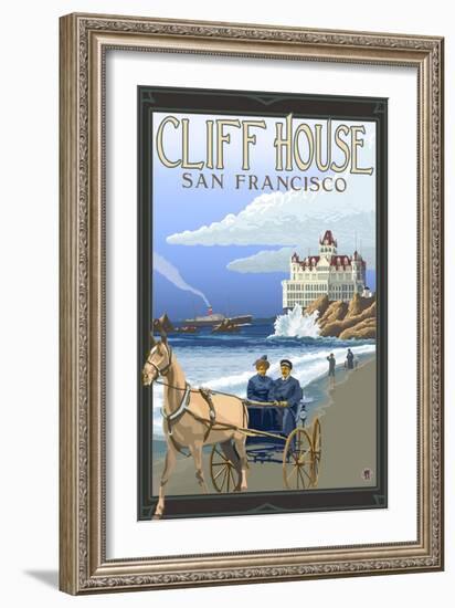 Cliff House, San Francisco, California-Lantern Press-Framed Premium Giclee Print