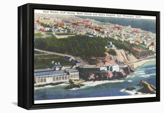 Cliff House, Seal Rocks-null-Framed Stretched Canvas