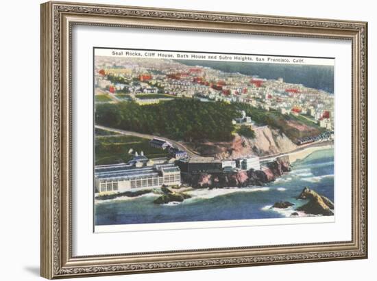 Cliff House, Seal Rocks-null-Framed Art Print