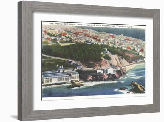 Cliff House, Seal Rocks-null-Framed Art Print