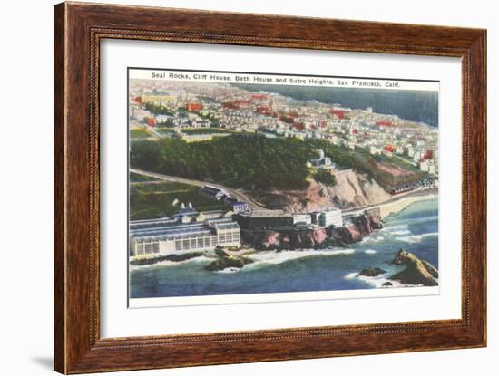 Cliff House, Seal Rocks-null-Framed Art Print