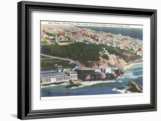 Cliff House, Seal Rocks-null-Framed Art Print