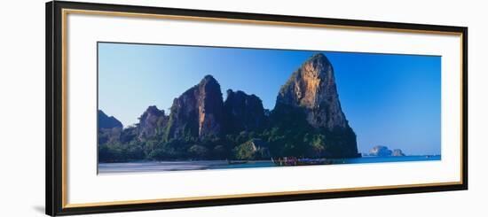 Cliff on the Beach, Railay Beach, Krabi, Krabi Province, Thailand-null-Framed Photographic Print