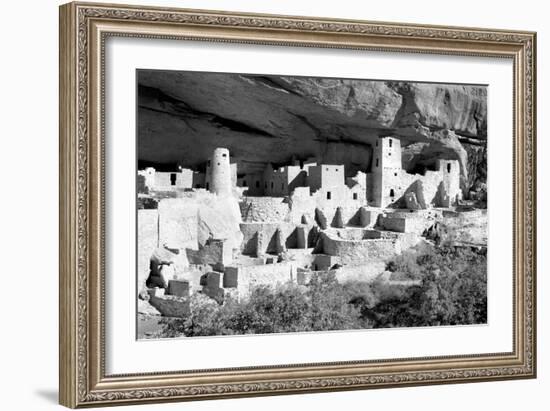 Cliff Palace Pueblo BW-Douglas Taylor-Framed Photographic Print