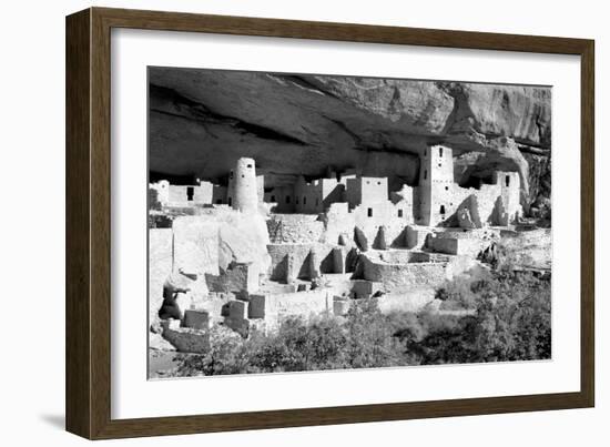 Cliff Palace Pueblo BW-Douglas Taylor-Framed Photographic Print