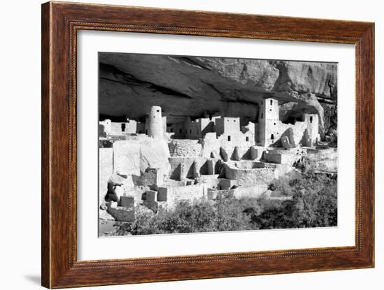 Cliff Palace Pueblo BW-Douglas Taylor-Framed Photographic Print