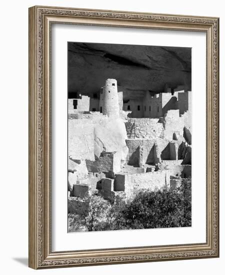 Cliff Palace Pueblo Portrait BW-Douglas Taylor-Framed Photographic Print