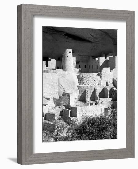 Cliff Palace Pueblo Portrait BW-Douglas Taylor-Framed Photographic Print