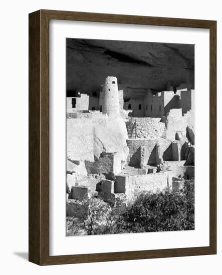 Cliff Palace Pueblo Portrait BW-Douglas Taylor-Framed Photographic Print