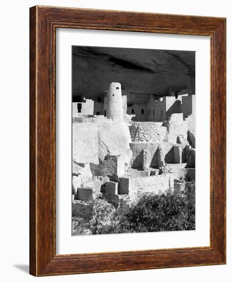 Cliff Palace Pueblo Portrait BW-Douglas Taylor-Framed Photographic Print