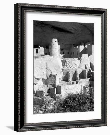 Cliff Palace Pueblo Portrait BW-Douglas Taylor-Framed Photographic Print