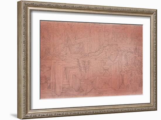 Cliff Temples with Firs; Felsentempel Mit Tannen-Paul Klee-Framed Giclee Print