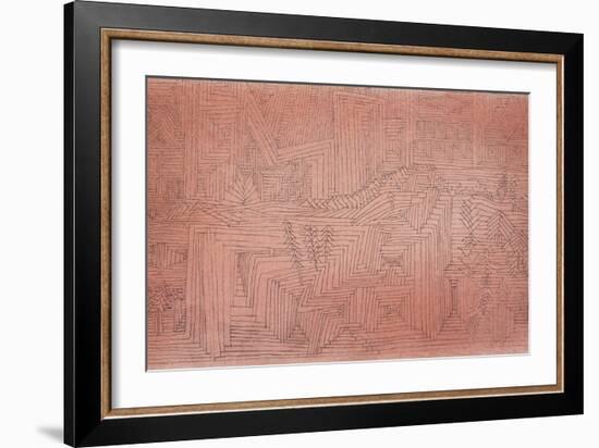 Cliff Temples with Firs; Felsentempel Mit Tannen-Paul Klee-Framed Giclee Print