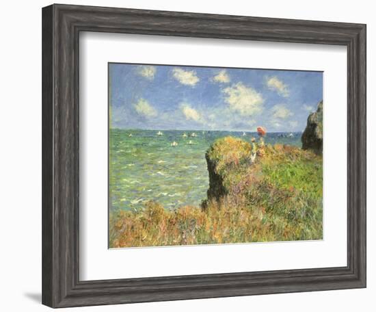 Cliff Walk at Pourville, 1882-Claude Monet-Framed Giclee Print