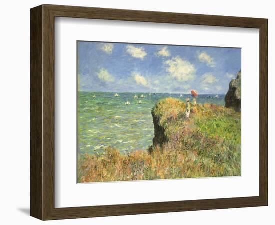 Cliff Walk at Pourville, 1882-Claude Monet-Framed Giclee Print