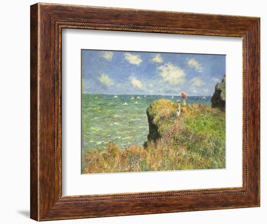 Cliff Walk at Pourville, 1882-Claude Monet-Framed Giclee Print