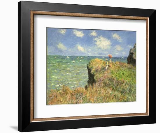 Cliff Walk at Pourville, 1882-Claude Monet-Framed Giclee Print