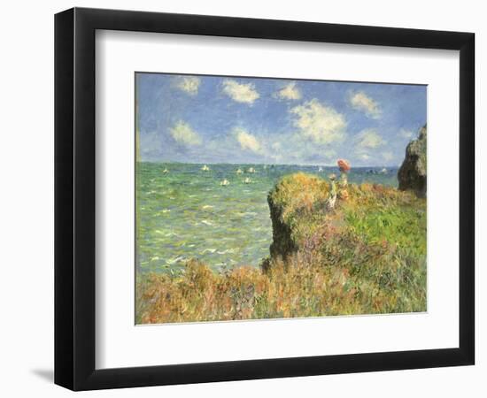 Cliff Walk at Pourville, 1882-Claude Monet-Framed Giclee Print