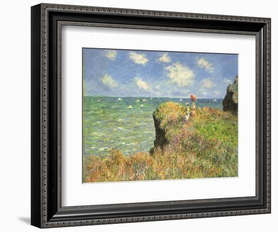 Cliff Walk at Pourville, 1882-Claude Monet-Framed Giclee Print