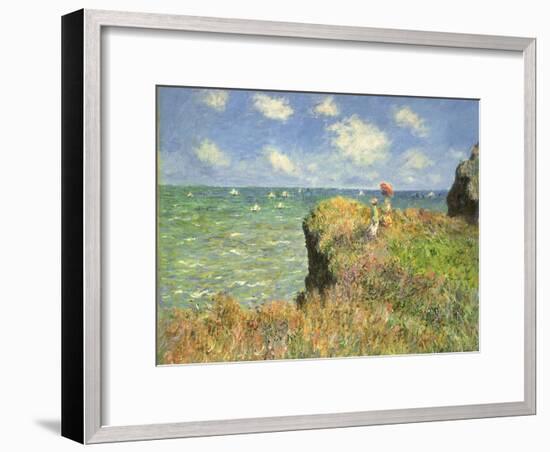 Cliff Walk at Pourville, 1882-Claude Monet-Framed Premium Giclee Print