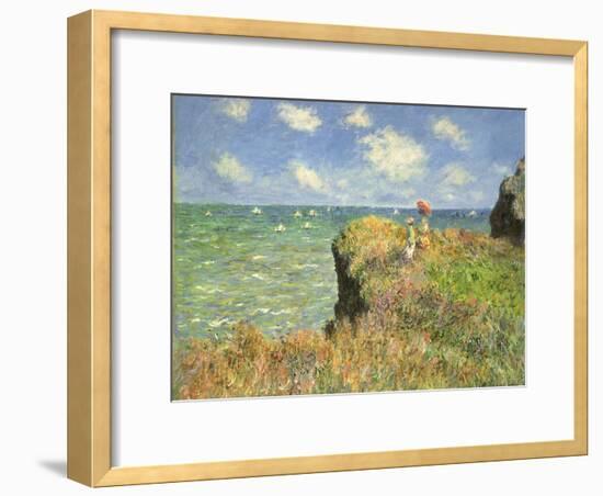 Cliff Walk at Pourville, 1882-Claude Monet-Framed Giclee Print