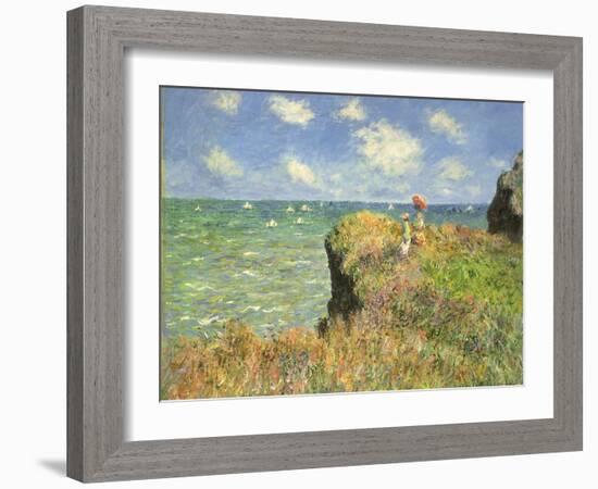 Cliff Walk at Pourville, 1882-Claude Monet-Framed Giclee Print