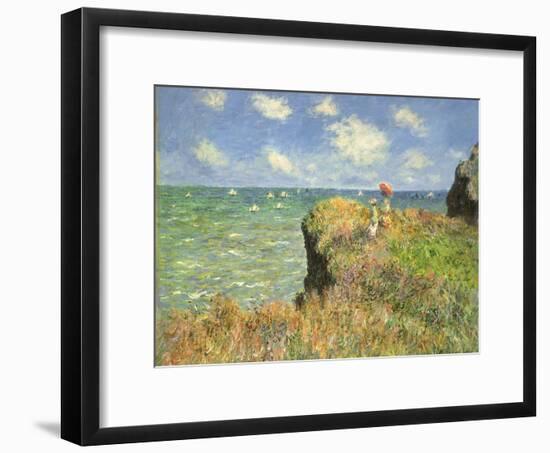 Cliff Walk at Pourville, 1882-Claude Monet-Framed Giclee Print