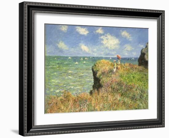 Cliff Walk at Pourville, 1882-Claude Monet-Framed Giclee Print