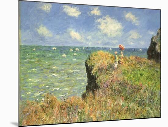 Cliff Walk at Pourville, 1882-Claude Monet-Mounted Premium Giclee Print