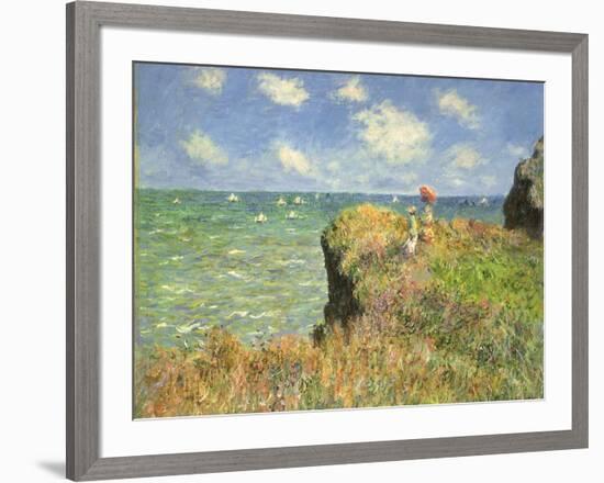 Cliff Walk at Pourville, 1882-Claude Monet-Framed Giclee Print