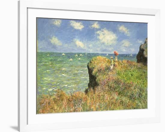 Cliff Walk at Pourville, 1882-Claude Monet-Framed Giclee Print