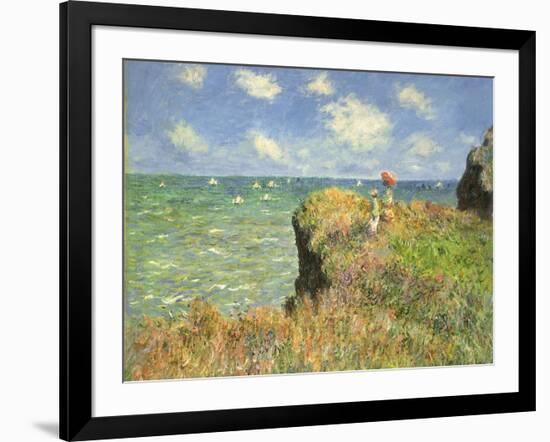 Cliff Walk at Pourville, 1882-Claude Monet-Framed Giclee Print