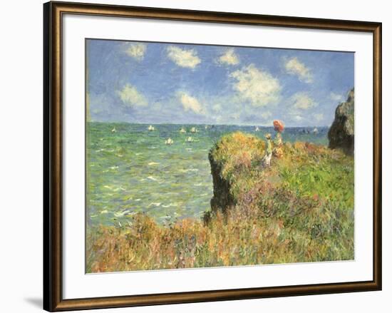 Cliff Walk at Pourville, 1882-Claude Monet-Framed Giclee Print