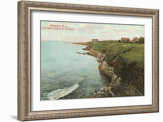 Cliff Walk, Breakers, Newport, Rhode Island-null-Framed Art Print