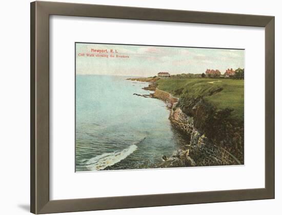 Cliff Walk, Breakers, Newport, Rhode Island-null-Framed Art Print