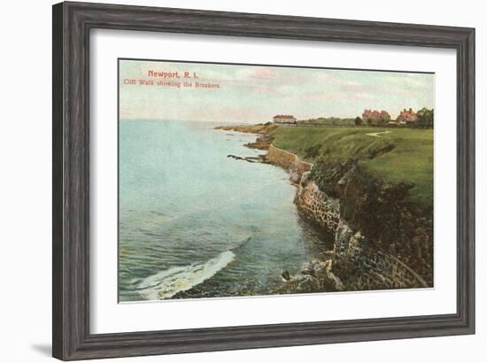 Cliff Walk, Breakers, Newport, Rhode Island-null-Framed Art Print