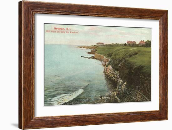 Cliff Walk, Breakers, Newport, Rhode Island-null-Framed Art Print