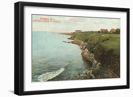 Cliff Walk, Breakers, Newport, Rhode Island-null-Framed Art Print