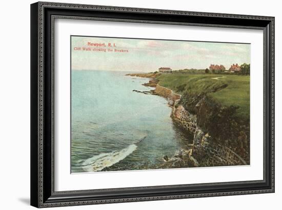 Cliff Walk, Breakers, Newport, Rhode Island-null-Framed Art Print