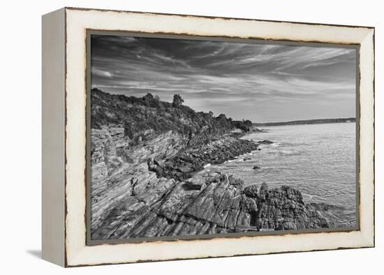 Cliff Walk Newport Rhode Island B/W-null-Framed Stretched Canvas