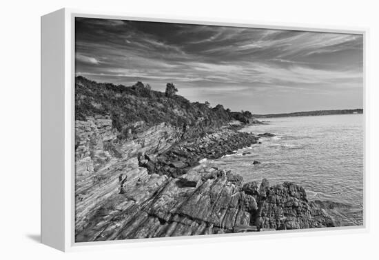 Cliff Walk Newport Rhode Island B/W-null-Framed Stretched Canvas