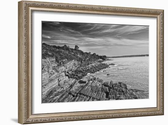 Cliff Walk Newport Rhode Island B/W-null-Framed Photo