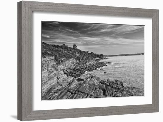 Cliff Walk Newport Rhode Island B/W-null-Framed Photo