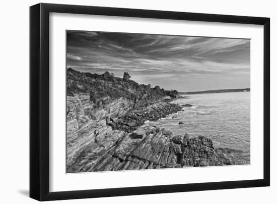 Cliff Walk Newport Rhode Island B/W-null-Framed Photo