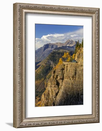 Cliffs along Going to the Sun Road in autumn in Glacier National Park, Montana, USA-Chuck Haney-Framed Photographic Print