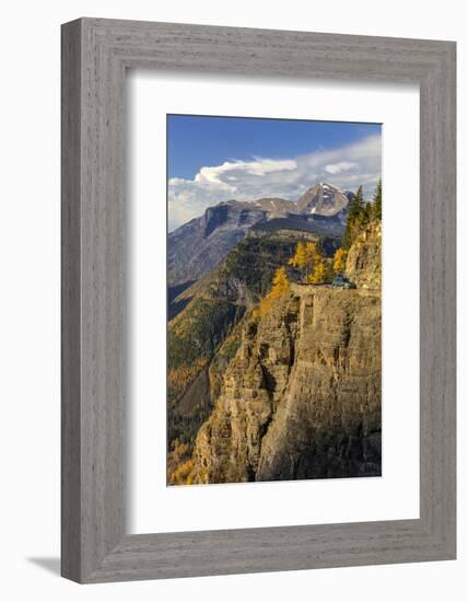 Cliffs along Going to the Sun Road in autumn in Glacier National Park, Montana, USA-Chuck Haney-Framed Photographic Print